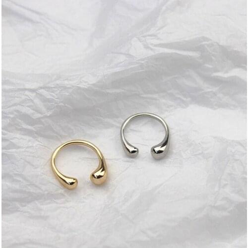 New Fashion Gold Silver Color Alloy Geometric Open Ring for Women Finger Ring Hand Jewelry Party Gift