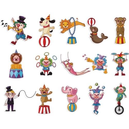 Adorable Circus Cartoon Patches Kid T-shirt Hoodies Heat Transfer For Clothes Diy New Design Washable Iron Patch Y- 171