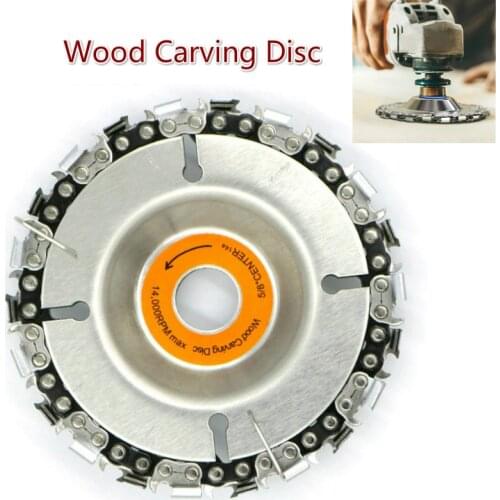 Original 4" Chainsaw Grinder Disc Blade Chain 22 Cutting Tooth Wood Carving Disc For 100/115 Angle Grinder Machine Replacement