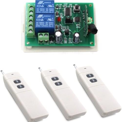 Professional DC12V 24V 2CH RF Wireless Remote Control Switch System Transmitter & Receiver Relay Receiver for Smart Home Switch