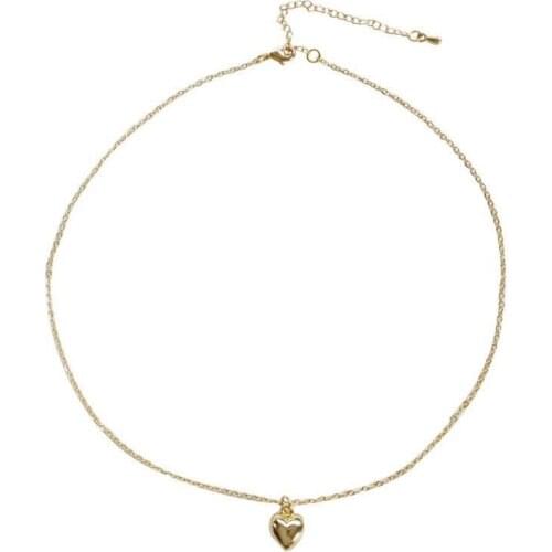 Simple Design Heart-shaped Metal Pendant Necklace Charming Womens Wedding Jewelry Gift Fashion Party Gold Clavicle Chain