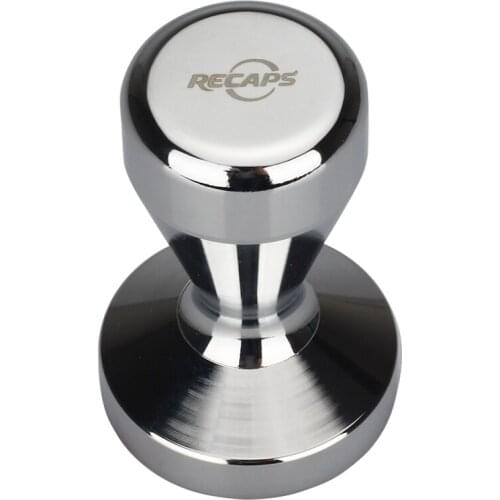 Recaps 51mm Solid Iron with Chrome Plated Base Coffee Tamper for Espresso Coffee Machines Silver Color Press Coffee Grind
