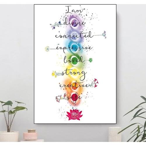 Self-adhesive Wall Sticker Seven Chakras Corresponding Healing Crystals Guide Poster Meditation Wall Art Yoga Living Room Decor