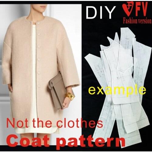 Clothing DIY Overcoat Sewing Pattern Coat Sewing Template Cutting drawing BFY-50