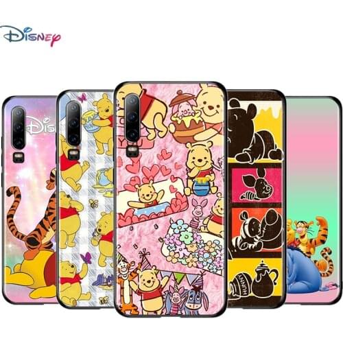 Disney Cartoon Animation Pooh Bear For Huawei P50 P40 P30 P20 P10 P9 P8 Lite E Mini Pro Plus 5G TPU Silicone Black Phone Case