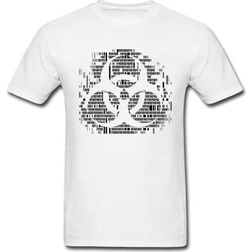 Discount Customized T-Shirt Binary Biohazard Logo Design Pure Cotton Casual Tops T-Shirt On Sale Cheap Simple Tees Men