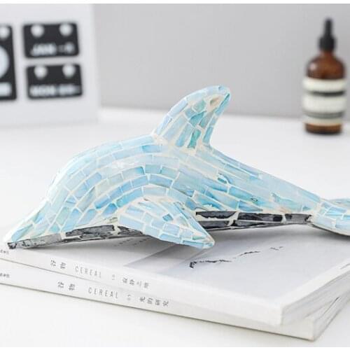 Modern Table Figurines Animal Craft Cute Minimalist Living Room Figurines Dolphin Wood Decoracion Hogar Home Decoration DM50GT