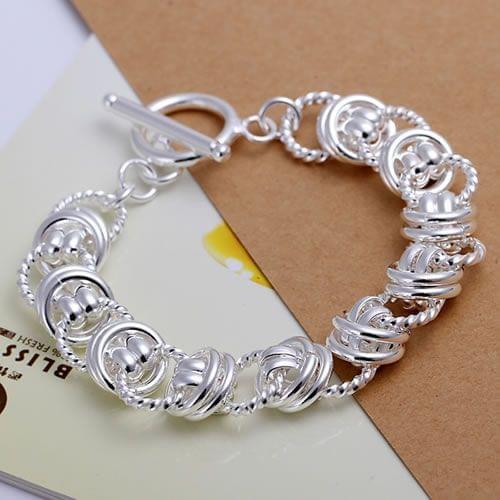 H072 Hot Sale Silver Plated Bracelet, Factory Price 925 Sterling Silver Fashion Jewelry Double Bracelet /adsaiuza Avyajnfa