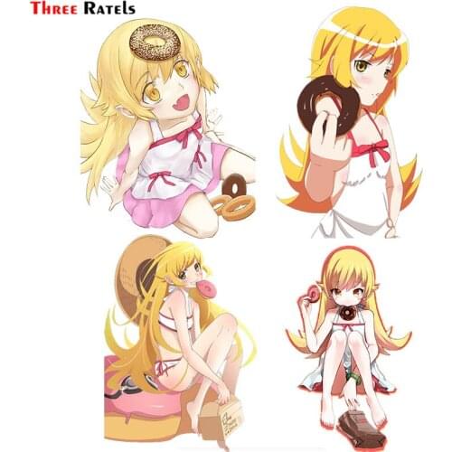 Three Ratels FC986 Monogatari_Series Oshino Shinobu Anime girl car sticker Personalized creative scratch stickers auto decor