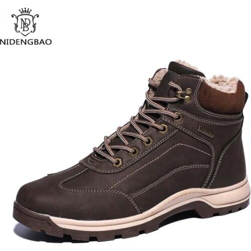 Outdoor Boots Men Winter Cotton Shoes High Quality Warm Plush Ankle Snow Boots Mens Sneakers Desert Combat Tactic Shoes 39-48