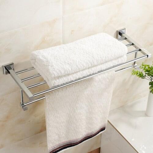 Vidric bathroom full copper Continental minimalist bathroom towel rack double towel racks Hardware Kit