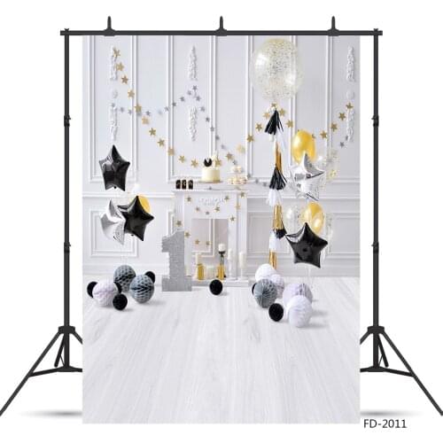 Vinyl Photography Backdrops 1st Birthday Party Decor Fireplace Photographic Backgrounds Baby Shower Children Photocall Props