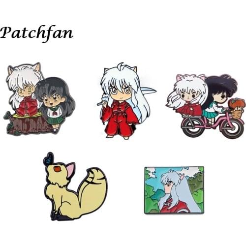 AD067 Patchfan Funny Anime Couple Pin Badge Buttons Brooch Lovers Denim Shirt Lapel pins For kids Gifts