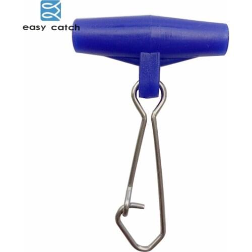 Easy Catch 10pcs Fishing Sinker Slip Clips Blue Plastic Head Swivel With Hooked Snap Fishing Weight Slide For Braid Fishing Line