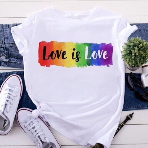 T Shirt For Women Love is Love Printed Casual Harajuku Tee Shirts Summer Short Sleeve T-shirt Woman Tops Female Tshirt Clothes