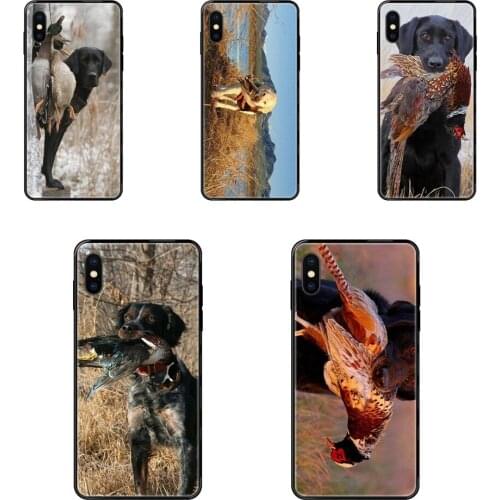 Women Black Soft Personalized Pattern Hunting Gun Dog Art Animal Protective For Samsung Galaxy A5 A6 A7 A8 A10 A10S A20 A20S