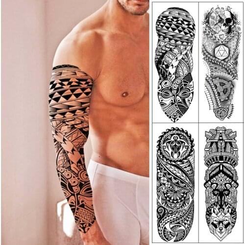 1 Sheet Full Arm Temporary Tattoos Waterproof Extra Large Tattoo Stickers for Men and Women (22.83"X7.1")