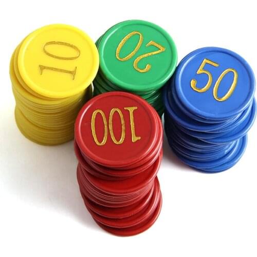 160 Tablets Boxed Plastic Chips Double-sided Bronzing With Digital Chips Plastic Chip Game Token Gaming Supplies