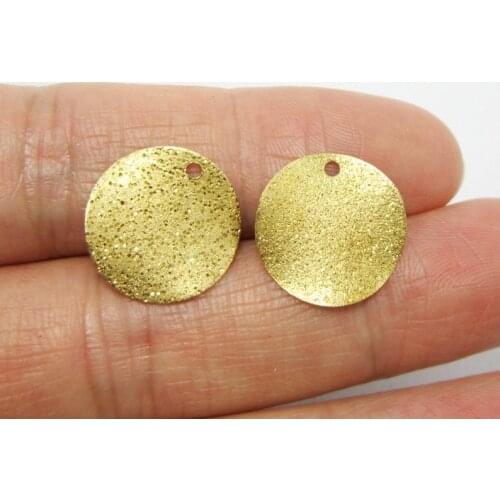 Brass charms 15x0.4mm Glitter wavy round Brass earrings findings -50pcs R811