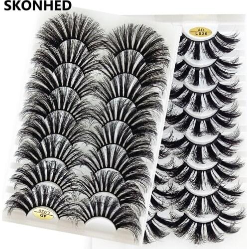 8 Pairs 25MM 4D Mink False Eyelashes Natural Wispy Criss-cross Fluffy Cruelty-free Full Volume Eyelash Soft Handmade Lashes