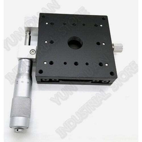 80*80mm X Axis Manual Displacement Trimming Platform Cross Roller Guide Way Linear Stage Sliding Table High precision LX80-L