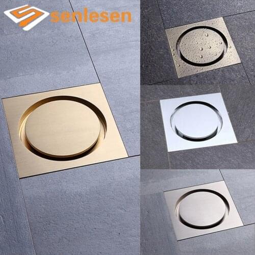 Free Shipping Bathroom Floor Drain High Quality Chrome Finish / Brushed Nickel / Gold Finish / Antique Brass