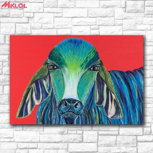Large Size Oil Painting Unfathomable-Hindu-Bull Canvas Painting For Living Room Home Decor Oil Painting On Canvas Wall Painting
