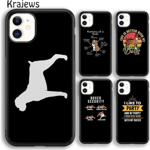 Krajews Anatomy Of A Boxer Dog Phone Case Cover For iPhone 5s SE 6s 7 8 plus X XS XR 11 12 pro max Samsung Galaxy S8 S9 S10 Plus