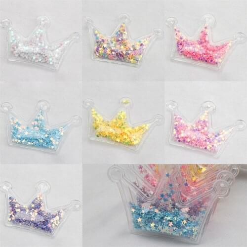 Children star/crown/heart DIY handmade jewelry accessories transparent sequin quicksand PVC accessories