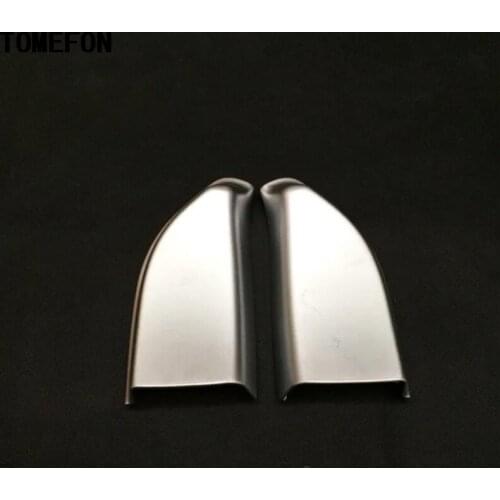 For Ford Edge 2015 ABS Chrome Front A Pillar Column Interior Triangle Cap Sticker Moulding Trim 2pcs