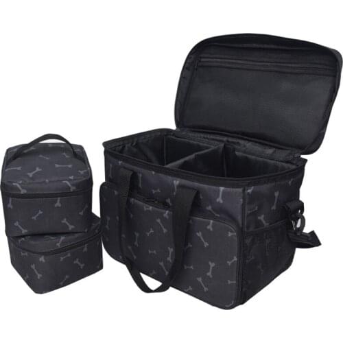 Dog Travel Bag - Airline Approved Travel Set for Dogs Stores All Your Dog Accessories -2X Food Storage Containers