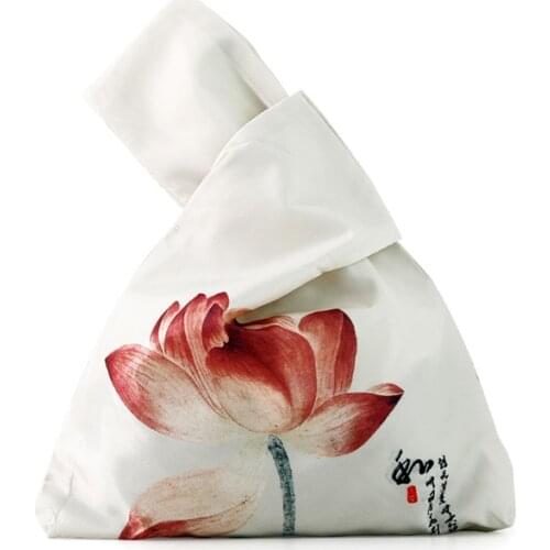 Double-layer Waterproof Wrist bag Wristlet Outdoor Use Clothing Sorting Bag lotus Ptinted Lady Purse Small Casual purse