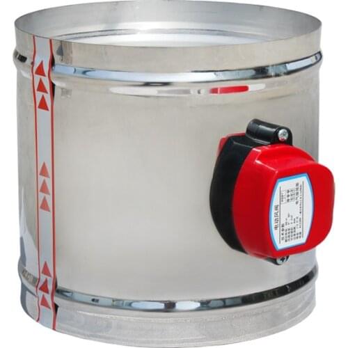 220V 24V 12V 1Nm Actuator Air Damper Valve Electric Air Duct Motorized Damper Ventilation Pipe Valve 60-200mm Stainless Steel