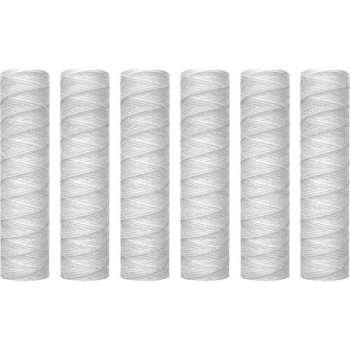 Water filter Hot TOD-10 Micrometre String Wound Sediment Water Filter Cartridge,6 Pack,Whole House Sediment Filtration,Universal