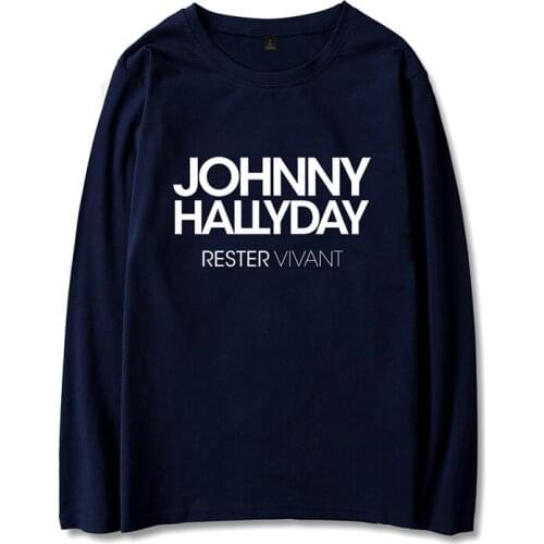 Fashion Design Johnny Hallyday T-shirts Simple Long Sleeve O-Neck T Shirts Print Men/Women Casual Teenage Loose sweatshirts Tees
