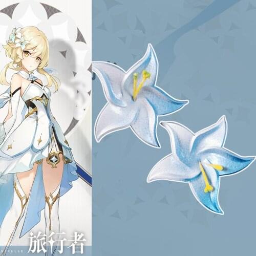 Genshin Impact Traveler Lumine Cosplay Hairpin Hair Clip Barrette Hair Holder Styling Tools Halloween Costume Accessories