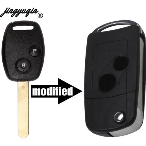 Jingyuqin 10pcs/lot New Remote 2 Button Flip Folding Key Shell Case Cover For Honda CRV Accord Civic Fit 2B