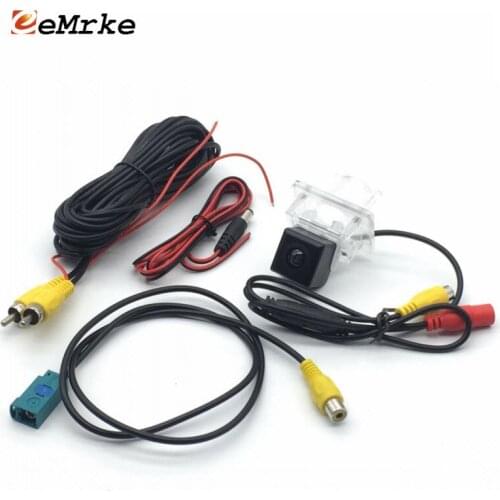 EEMRKE for Mercedes-Benz C W204 2007-2011 CCD Car Rearview Camera HD with Adaptor Fakra RCA Cable Plug to Original Screen