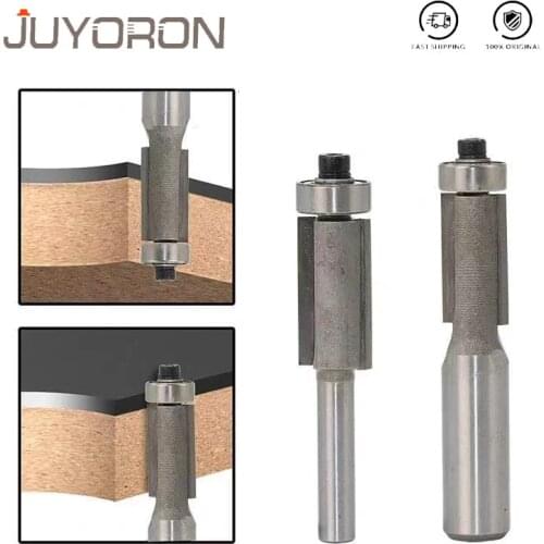 1pc 1/4 1/2 Inch Shank Flush Trim Router Bit with Bearing Milling Cutter for Wood Woodworking Trimming Tool Endmill