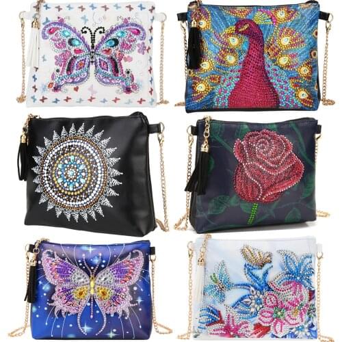 Diamond Painting Purses Purse Wallet Women Crossbody Handbag Shoulder Bag DIY Special Shaped Drill Cross Stitch Embroidery Kit