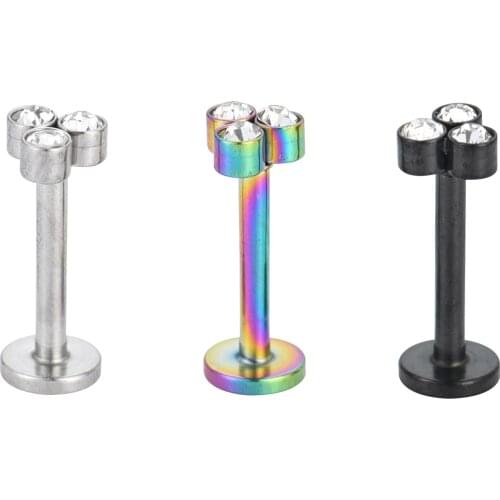 LOT50pcs Body Jewelry -16g Gems Lip Labret Ring Bar Lip Cheek Monore Studs Piercing Ear Helix Diath Cartilage Bar