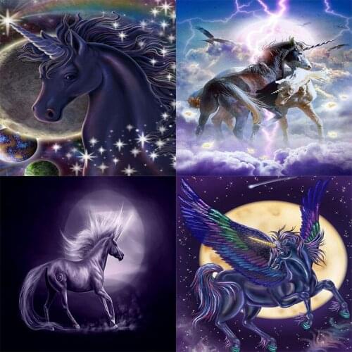 LUOVIZEM Diamond Painting Unicorn Animal DIY 5D Full Square/Round Drill Mosaic Embroidery Cross Stitch Home Decor Picture