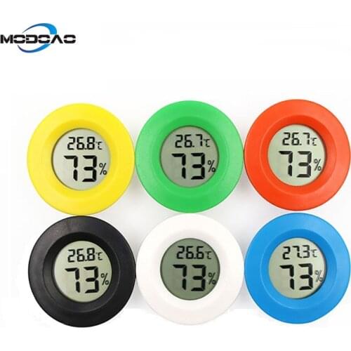 Mini Hygrometer Thermometer Fahrenheit or Celsius Meter Digital LCD Monitor Indoor Room Round Humidity Temperature Gauge for Car
