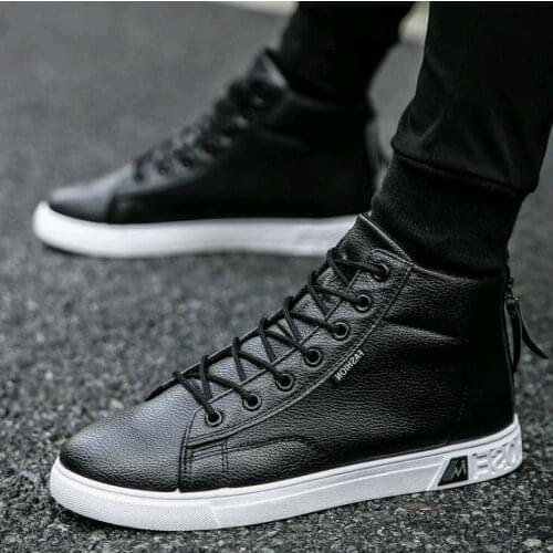 Fashion Leather Martin Boots Mens Lace-up Height Increasing Ankle Boots Plus Size winter boots military
