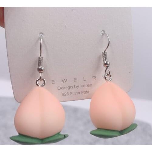 Fashion Simple peach cute acrylic earrings For Women Female Earring