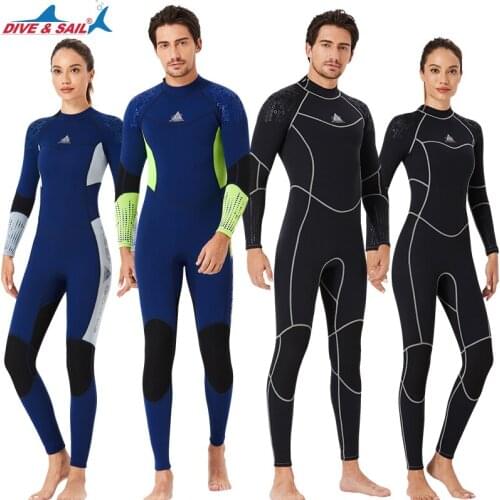 DIVE&SAIL Men Women 1.5mm Neoprene Professional Spearfishing Suits Diving Suit Warm Winter Fishing Suit One-Piece Wetsuit