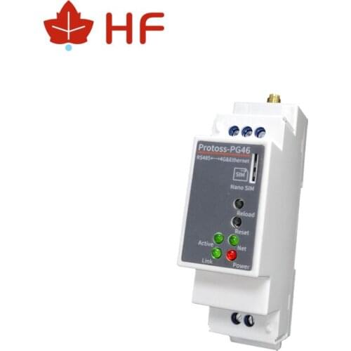 DIN-Rail Serial Port RS485 To 4G LTE-TDD LTE-FDD 3G WCDMA GSM RJ4 Ethernet Converter Server PG46 AC110V~220V DC Support Modbus