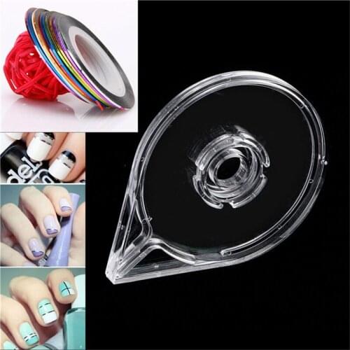 Manicure Kit Nail Art Gold Silver Stripe Strip Holder Clear 3D Decoration Sticker Roll Transparent Empty Case Boxes Hot Sale 1PC