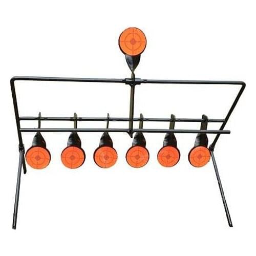 New 7 Plates Target Knockdown Reset Shooting Target For Airguns Paintball Archery Shooting Practice Metal Target Set