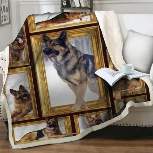 New dog Blankets 3D Cartoon Sherpa Blanket throw Thick Warm Super Soft Flannel quilt cover bedding Bedspread Office Nap Blankets